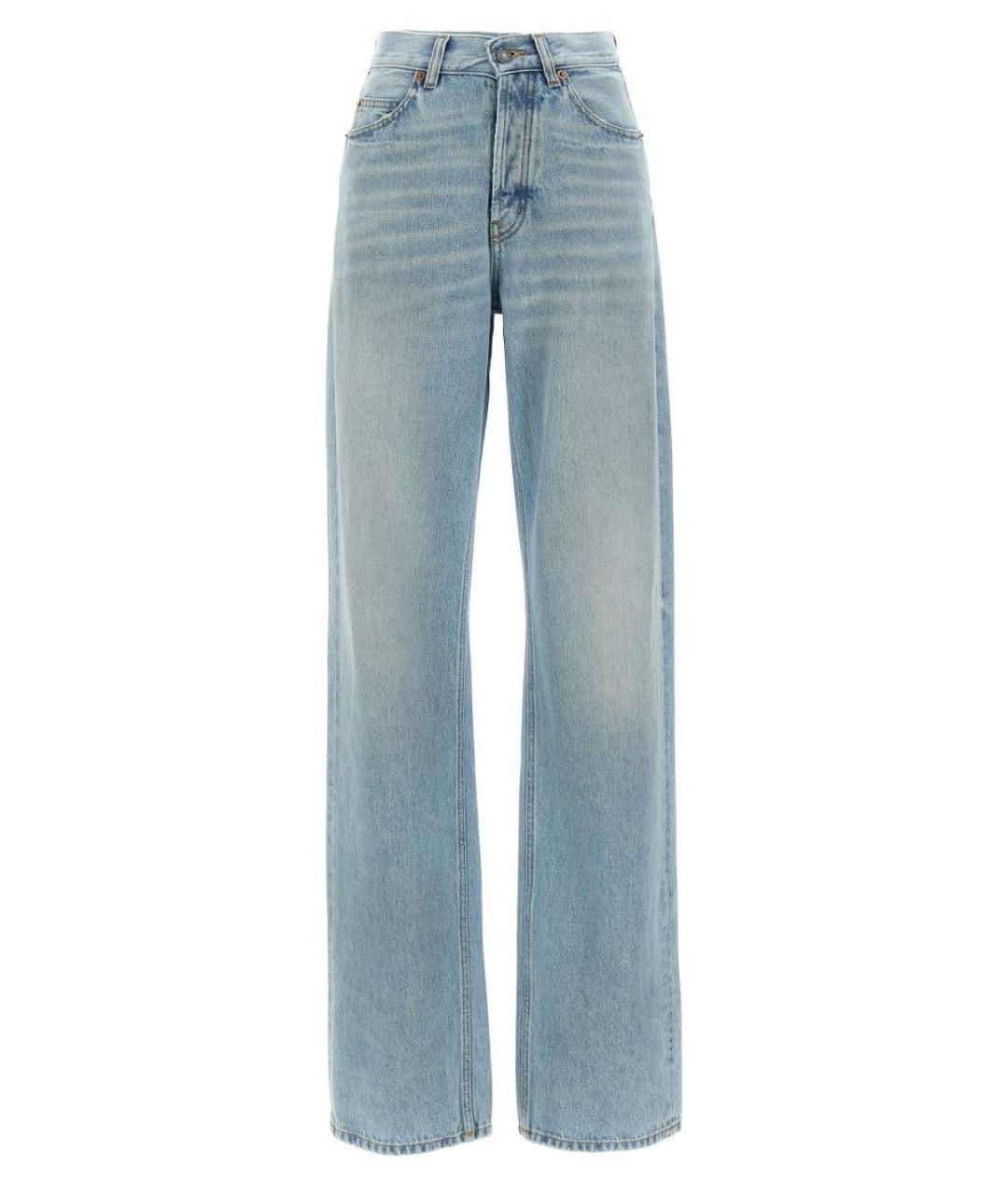SAINT LAURENT Голубые хлопковые прямые джинсы, фото 1