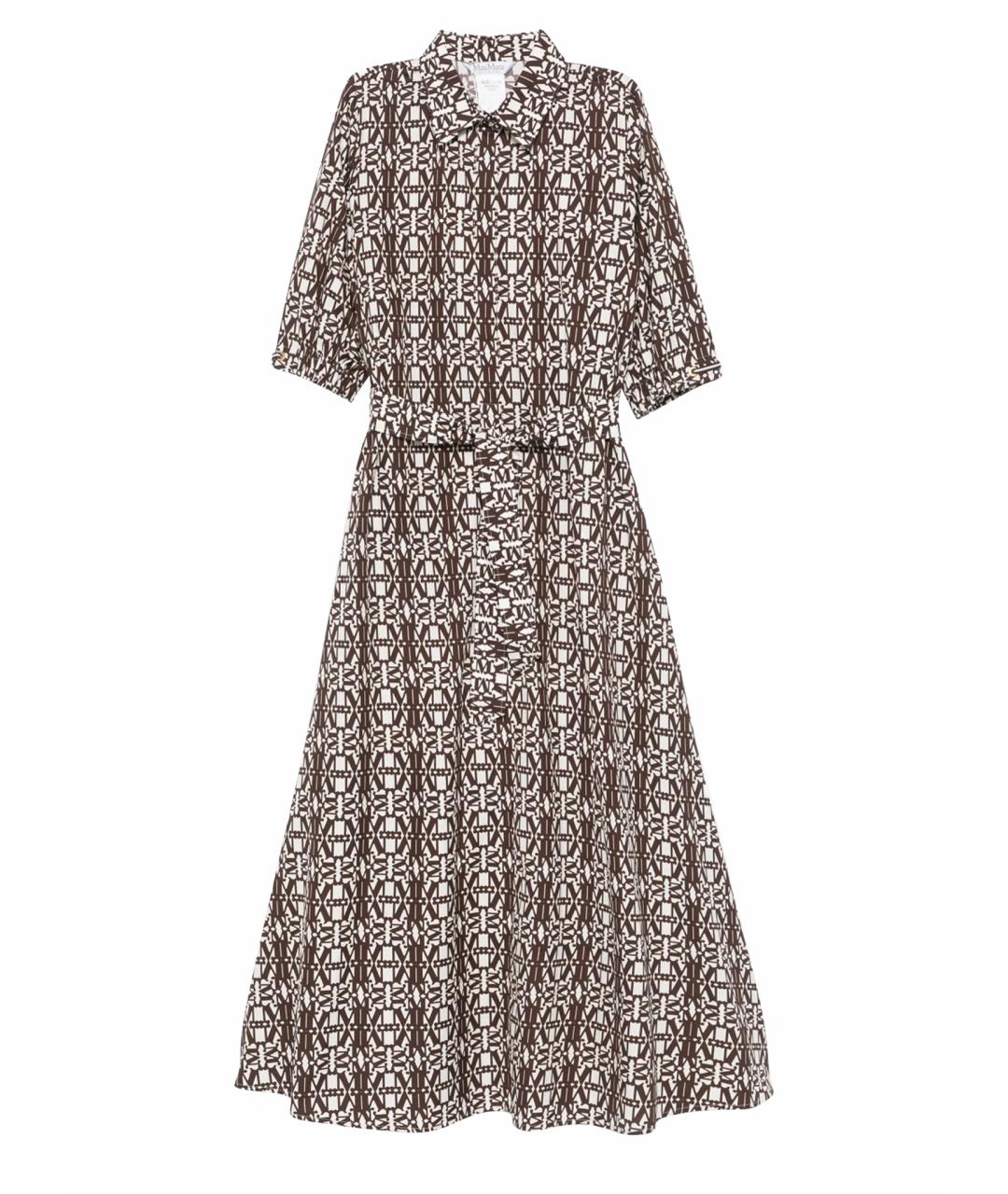 MAX MARA Коричневое хлопковое повседневное платье, фото 1