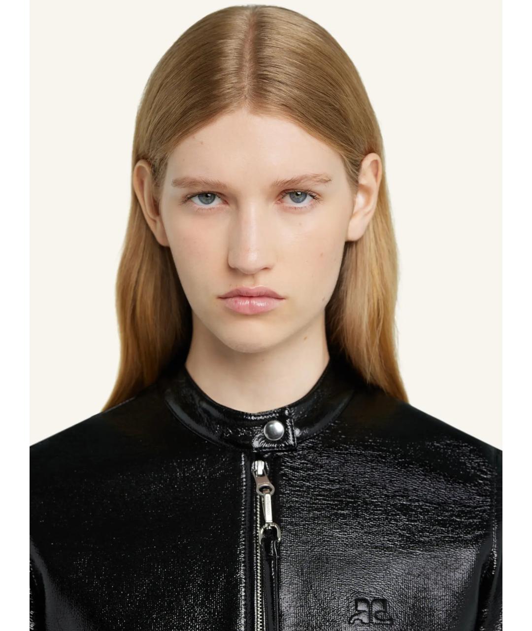 COURREGES Черная хлопковая куртка, фото 4