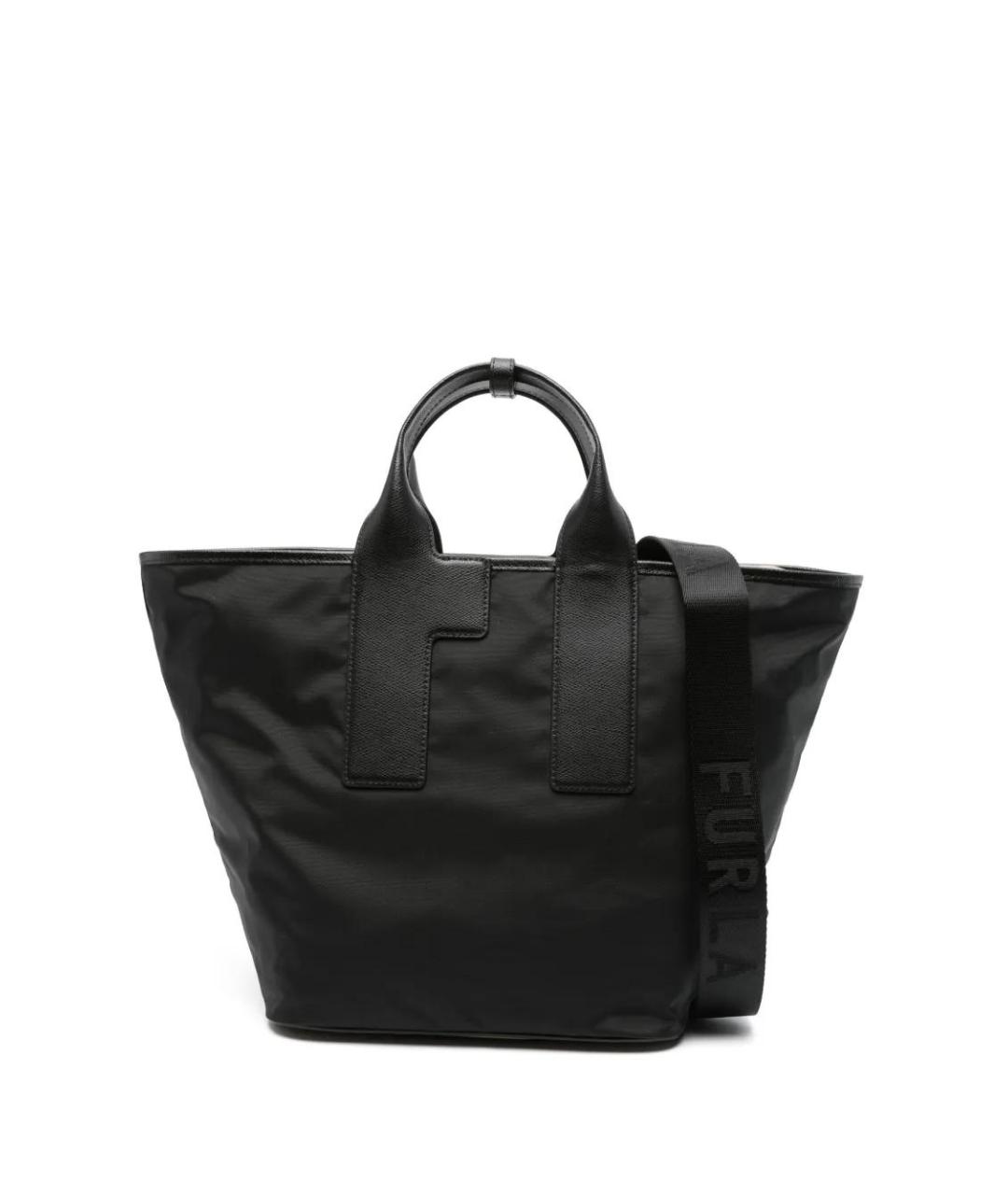 FURLA Черная кожаная сумка тоут, фото 1