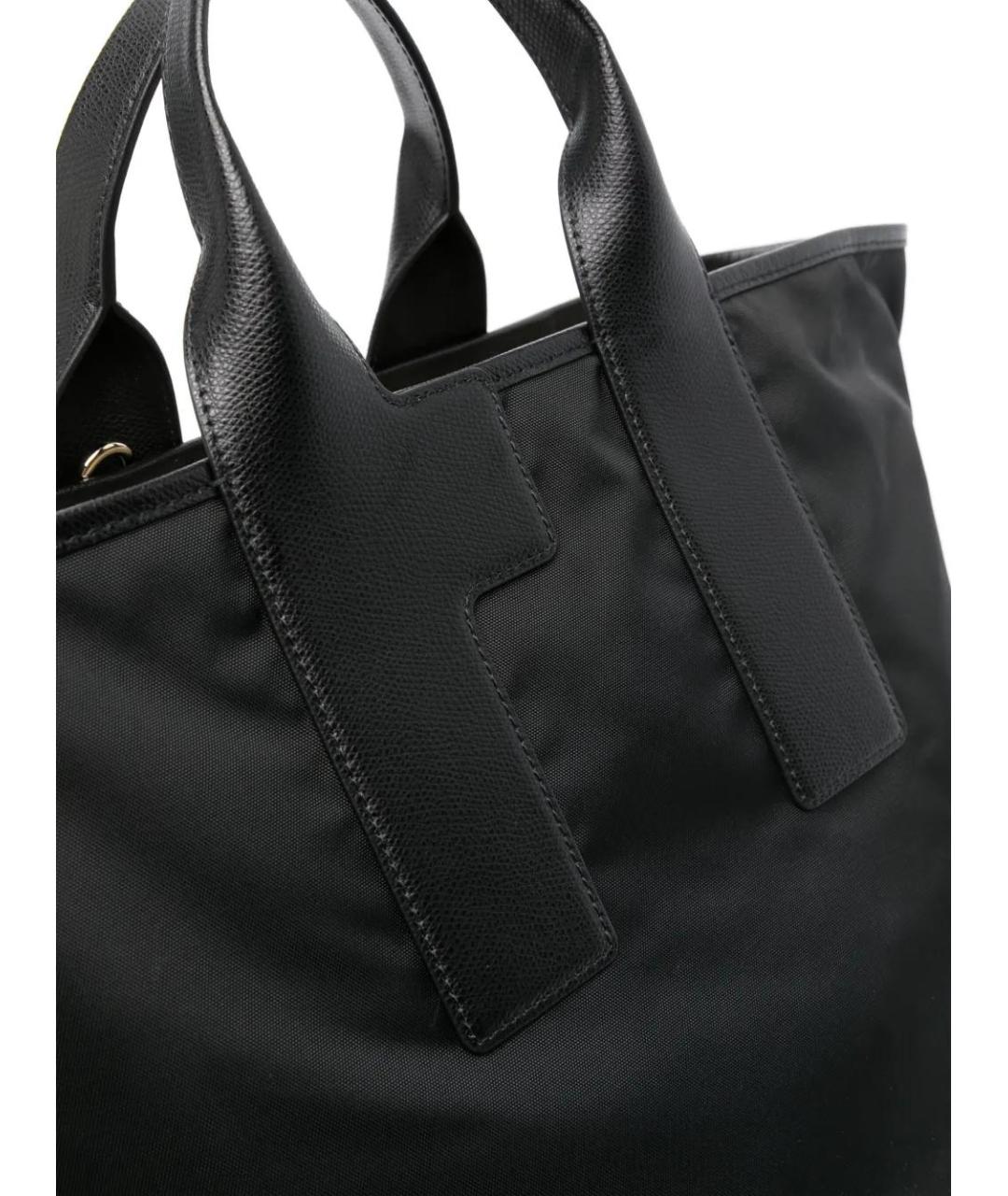 FURLA Черная кожаная сумка тоут, фото 4