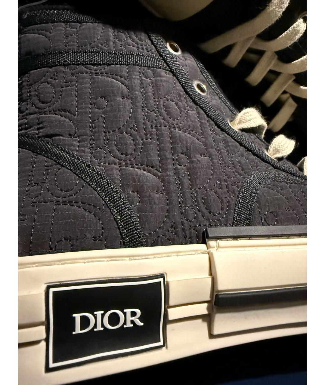 CHRISTIAN DIOR Черные текстильные высокие кроссовки / кеды, фото 4