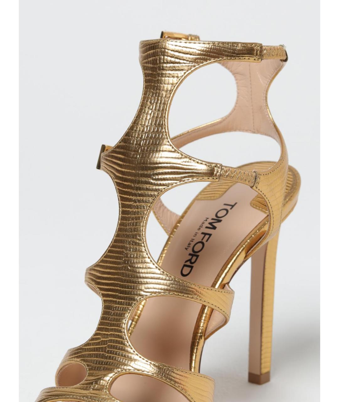 TOM FORD Золотые босоножки, фото 4
