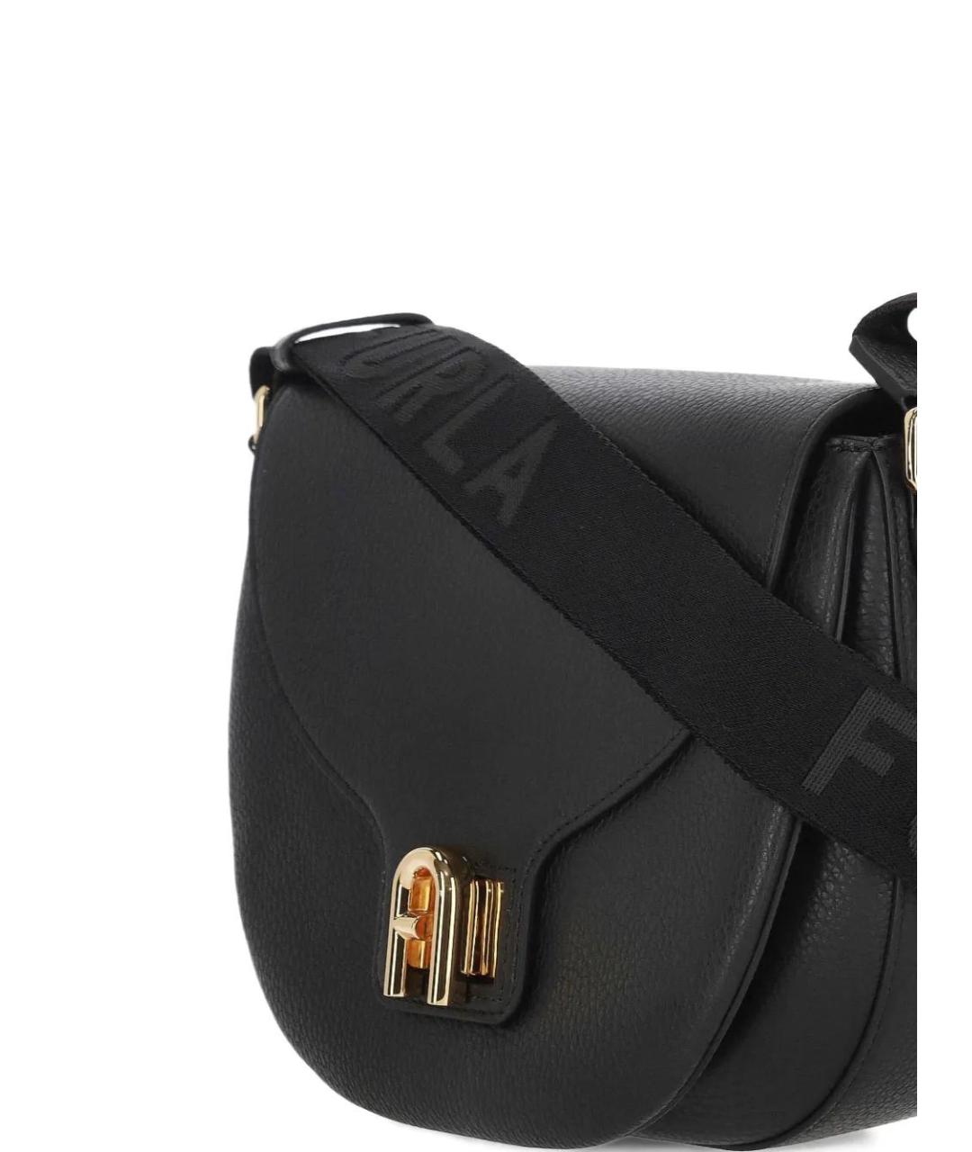 FURLA Черная кожаная сумка через плечо, фото 4