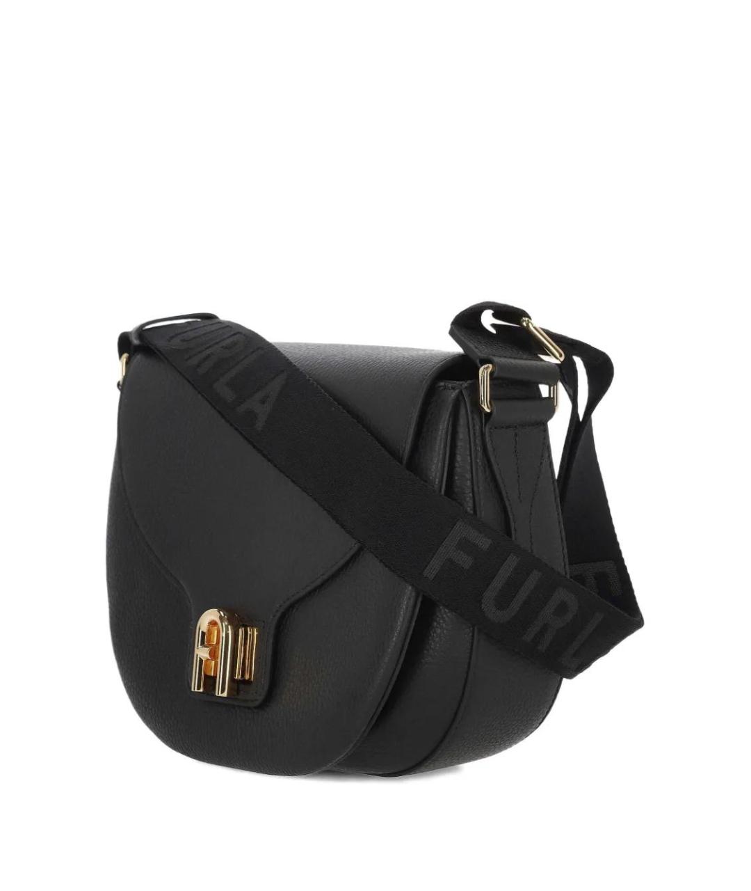 FURLA Черная кожаная сумка через плечо, фото 3
