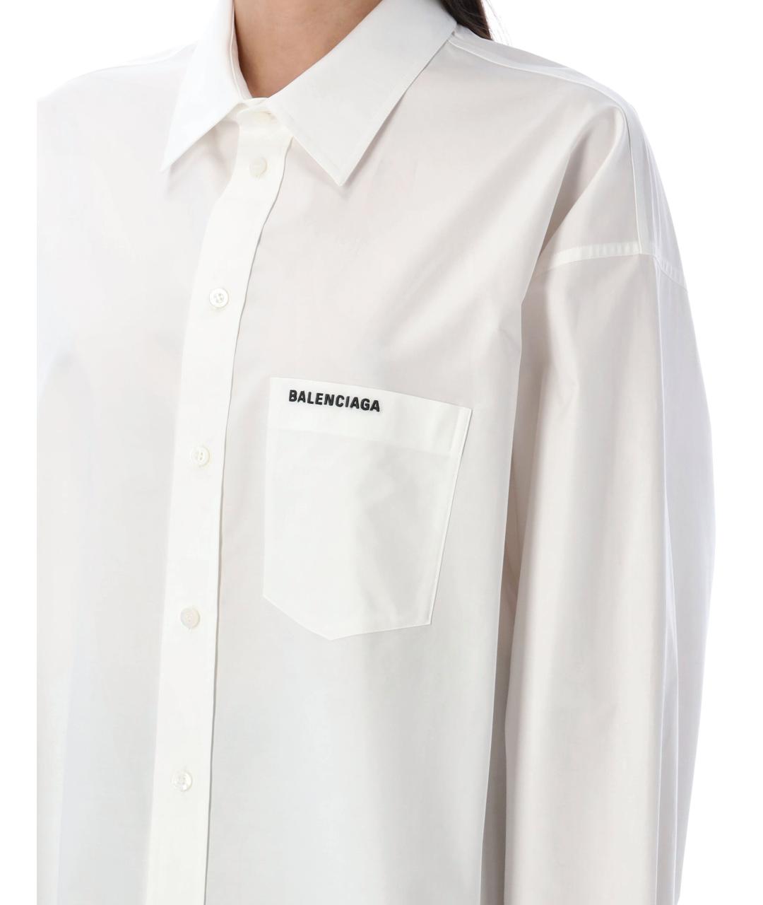 BALENCIAGA Белая хлопковая рубашка, фото 4