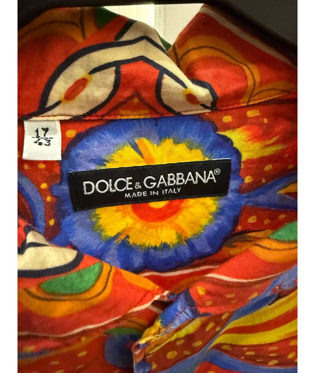 DOLCE&GABBANA Красная хлопковая кэжуал рубашка, фото 4