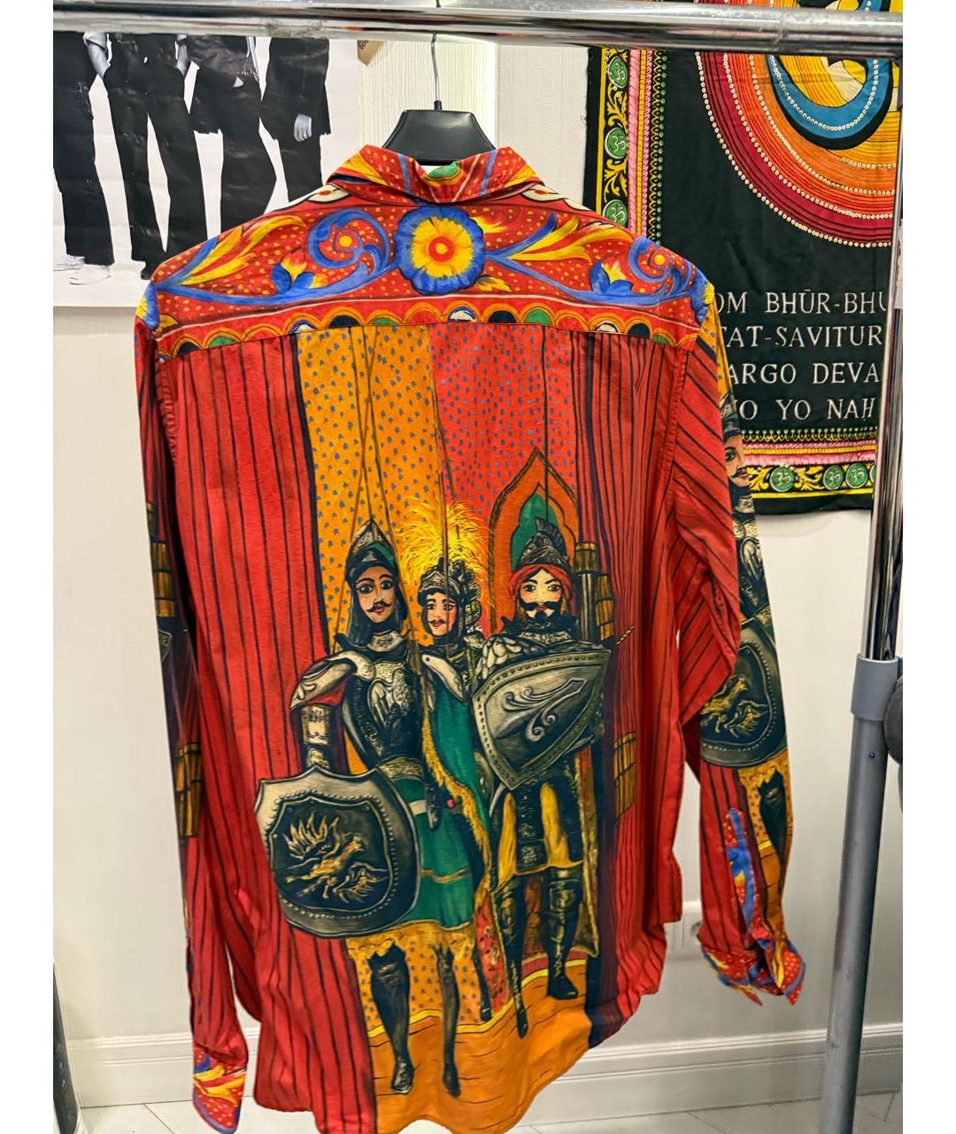 DOLCE&GABBANA Красная хлопковая кэжуал рубашка, фото 3