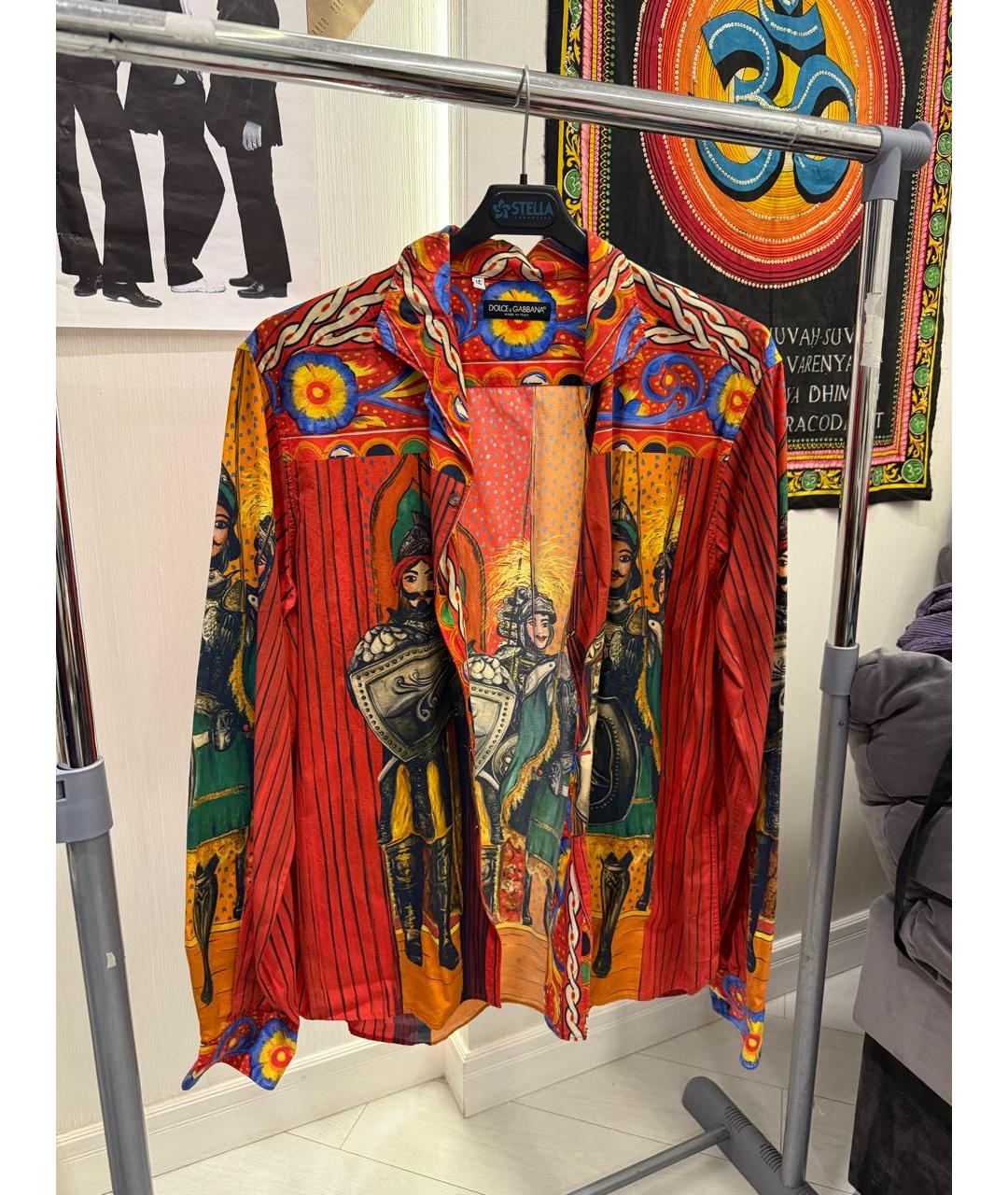 DOLCE&GABBANA Красная хлопковая кэжуал рубашка, фото 5