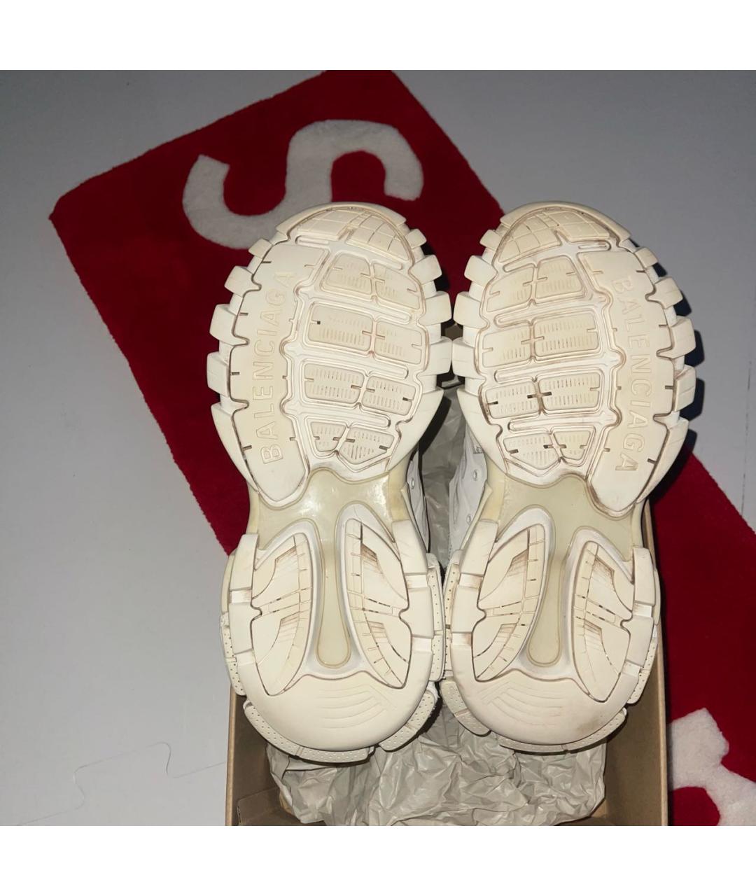 BALENCIAGA Белые текстильные низкие кроссовки / кеды, фото 6