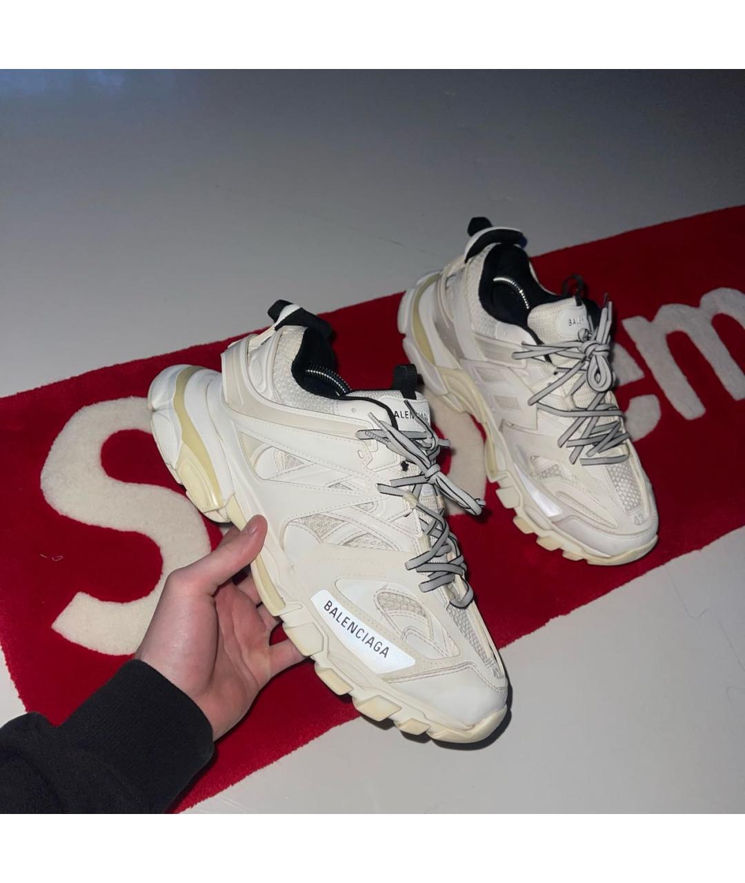 BALENCIAGA Белые текстильные низкие кроссовки / кеды, фото 2