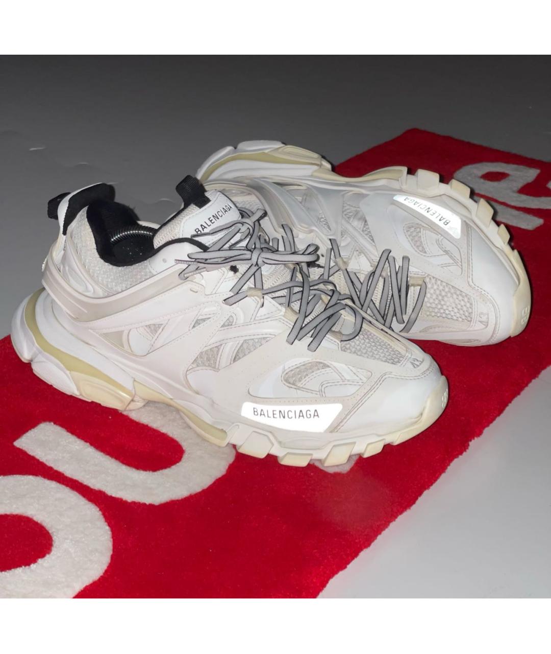 BALENCIAGA Белые текстильные низкие кроссовки / кеды, фото 3