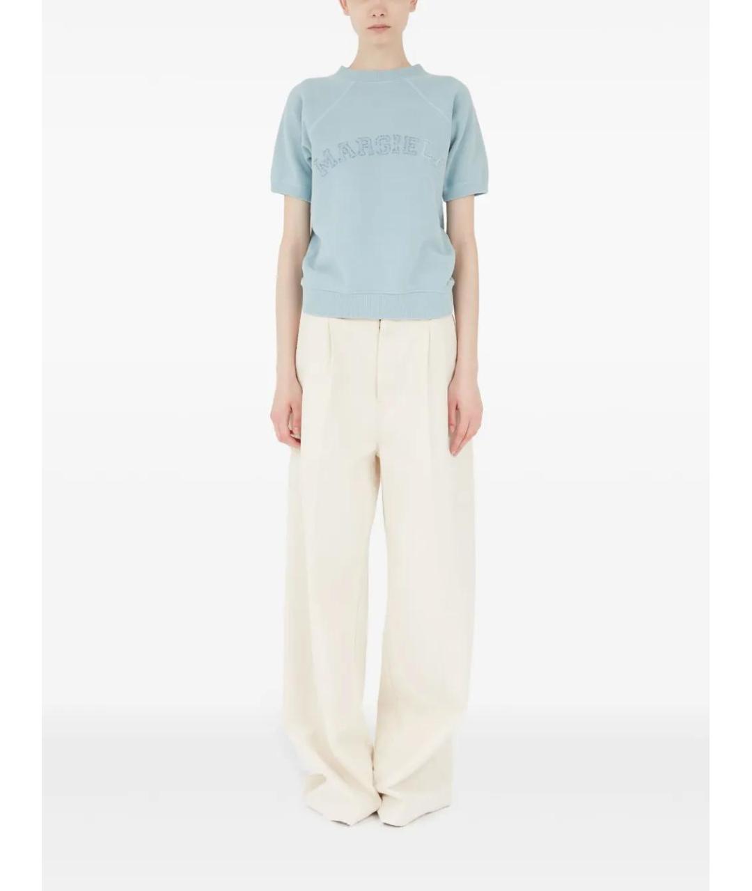 MAISON MARGIELA Голубая хлопковая футболка, фото 2