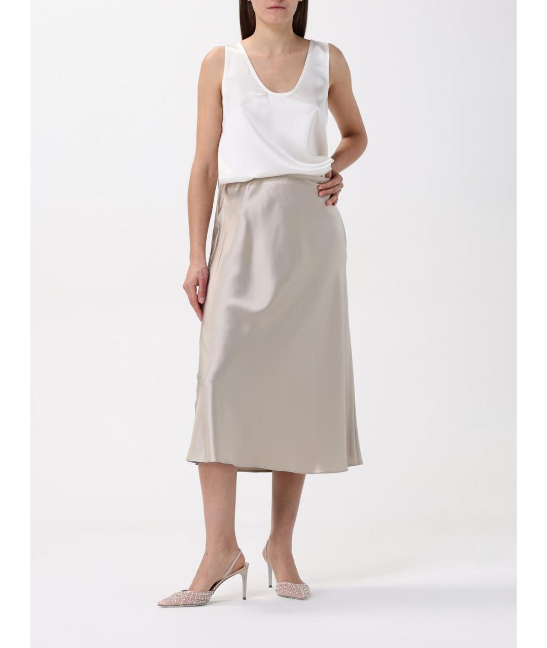 MAX MARA Коричневая юбка миди, фото 3