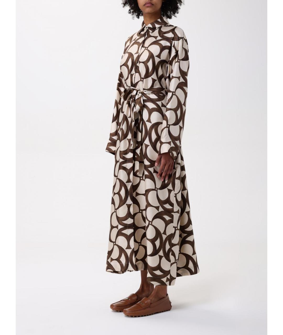 'S MAX MARA Мульти шелковое повседневное платье, фото 4