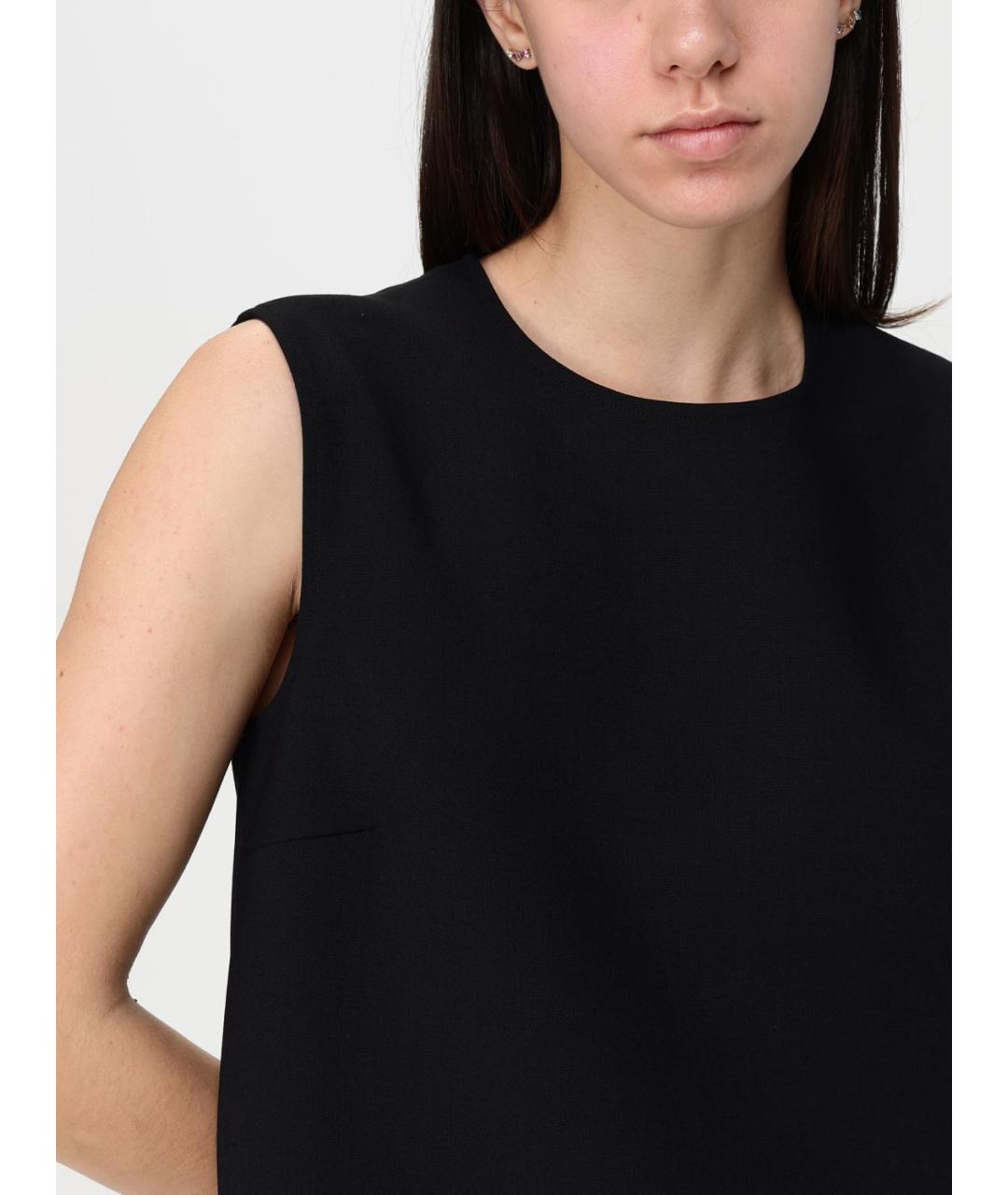 MAX MARA Черное шерстяное коктейльное платье, фото 4