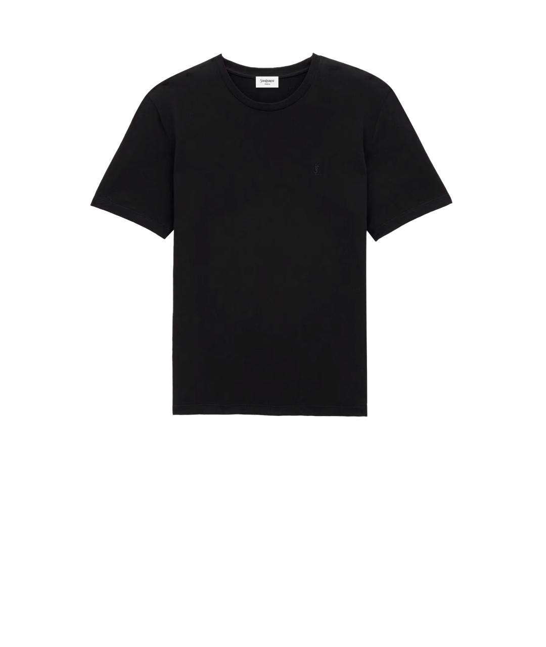 SAINT LAURENT Черная хлопковая футболка, фото 1