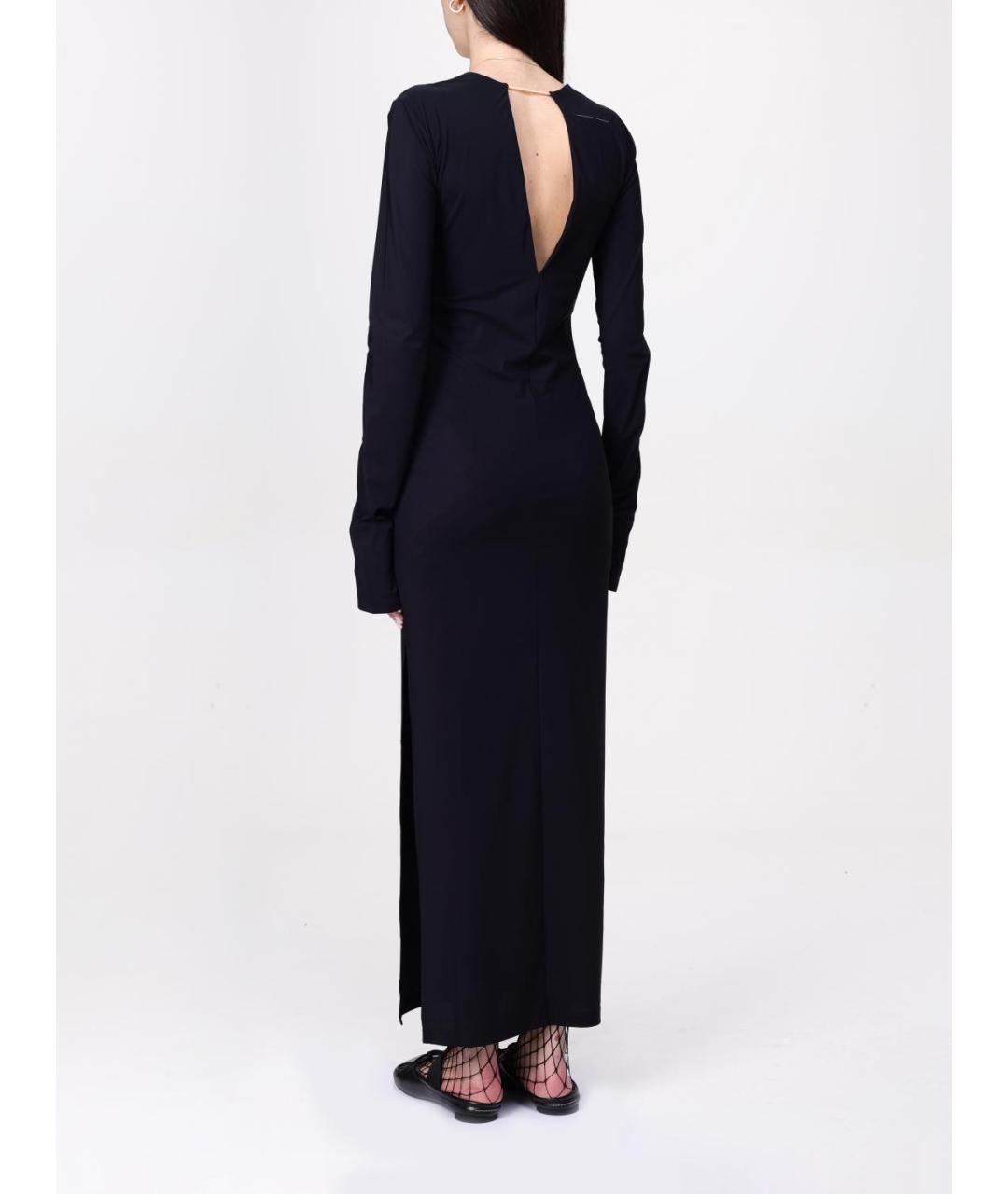 MM6 MAISON MARGIELA Черное синтетическое повседневное платье, фото 3