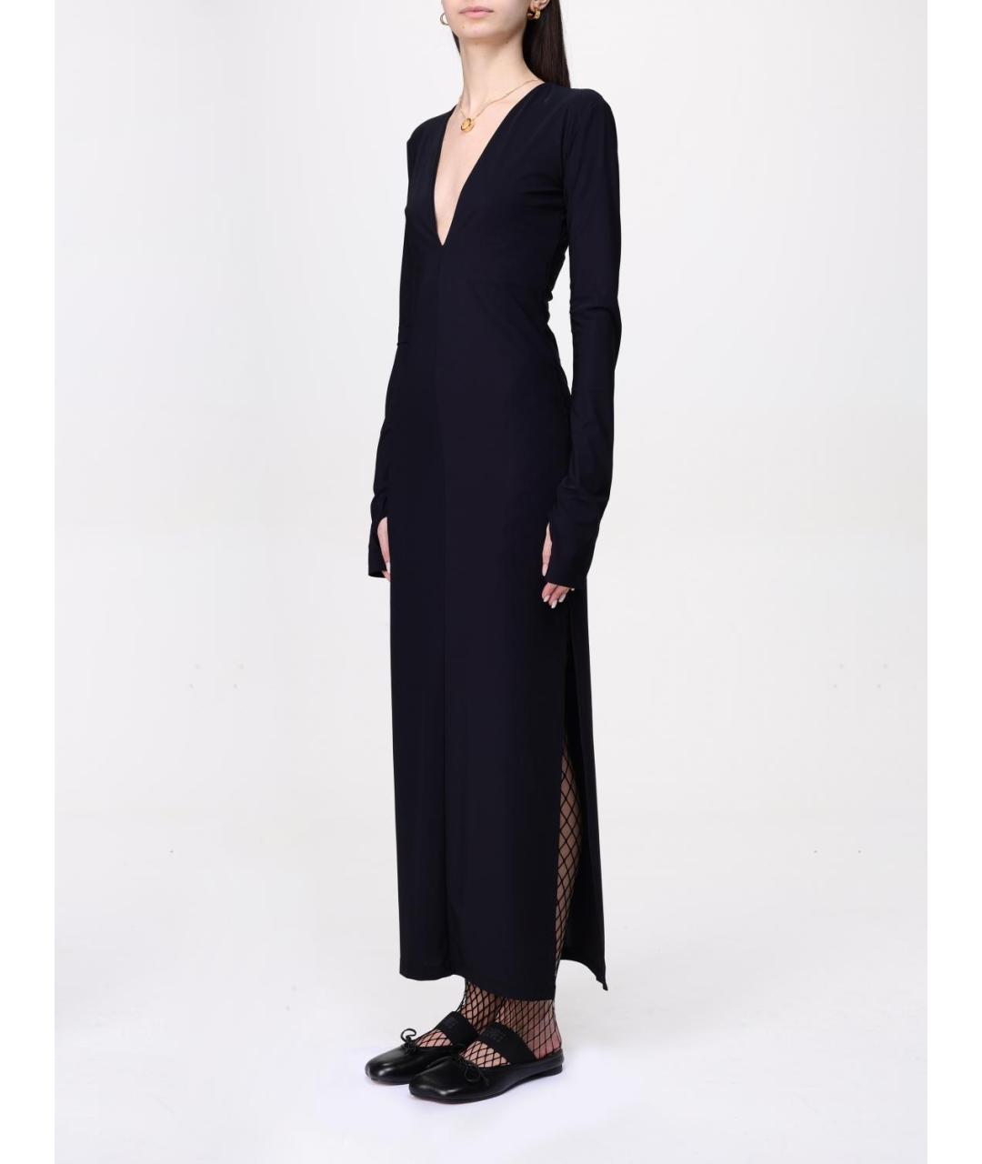 MM6 MAISON MARGIELA Черное синтетическое повседневное платье, фото 4