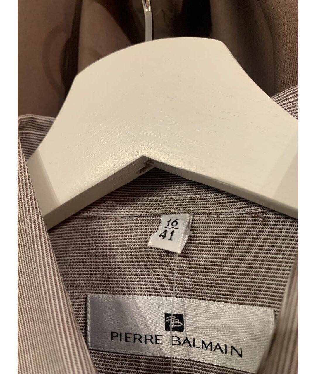 PIERRE BALMAIN Бордовая хлопковая классическая рубашка, фото 4