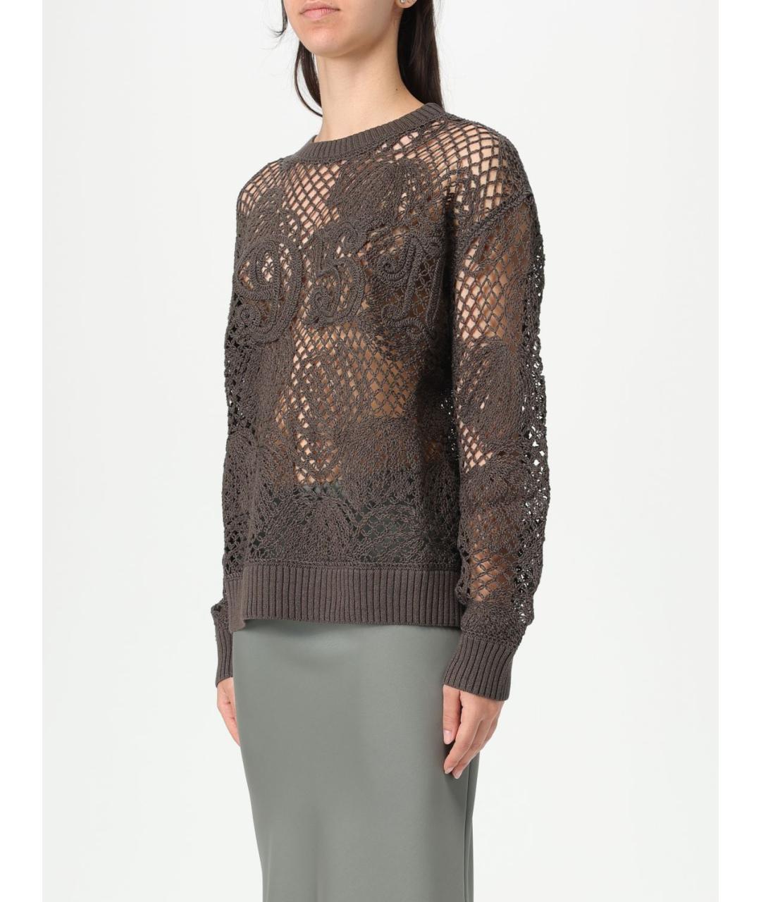 MAX MARA Коричневый хлопковый джемпер / свитер, фото 4