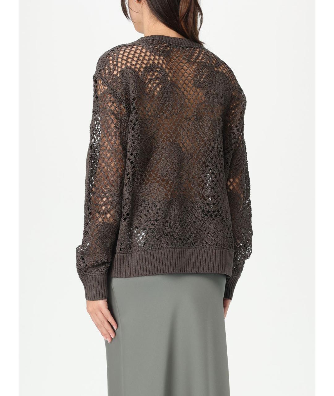 MAX MARA Коричневый хлопковый джемпер / свитер, фото 3