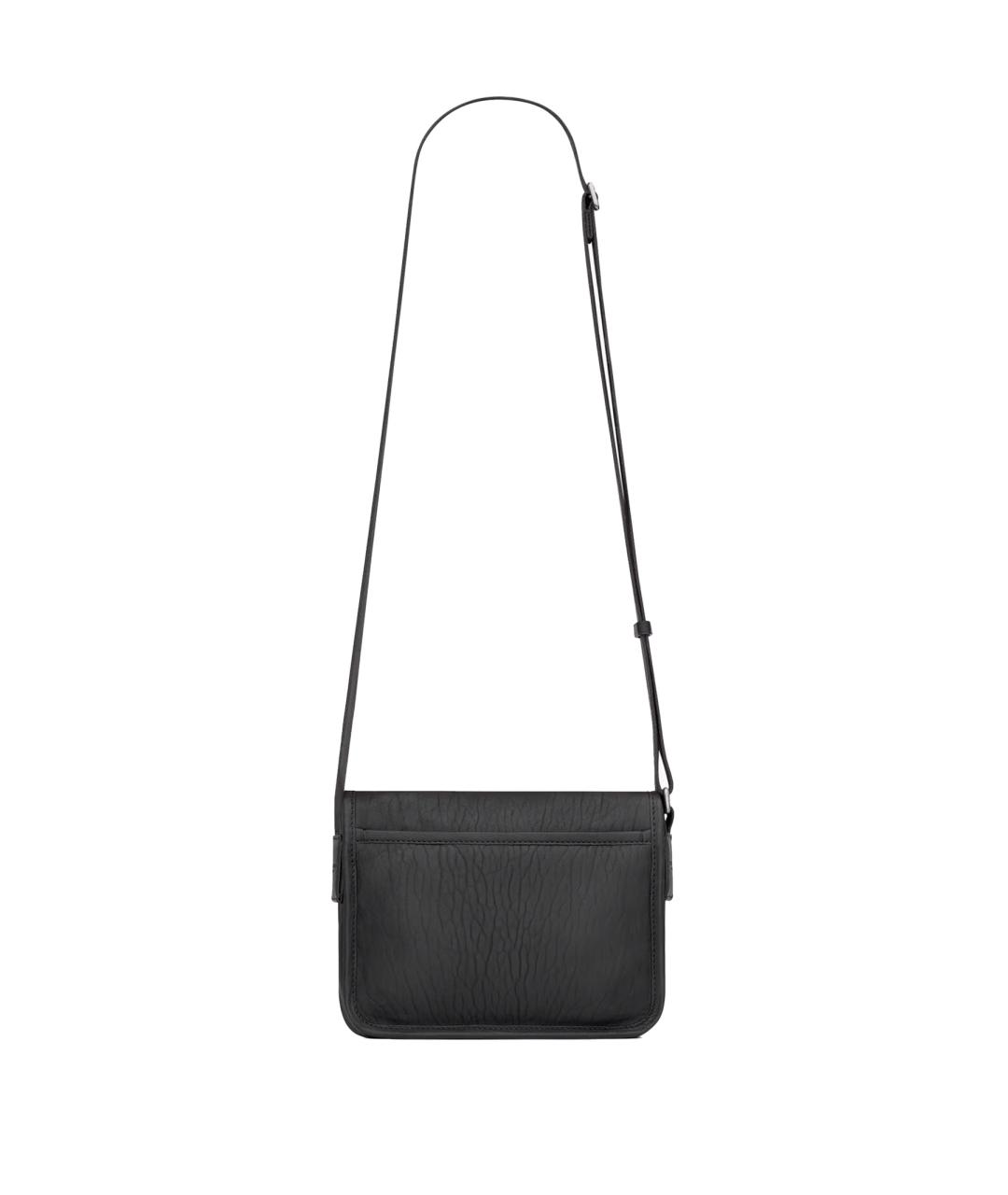 SAINT LAURENT Черная кожаная сумка на плечо, фото 2