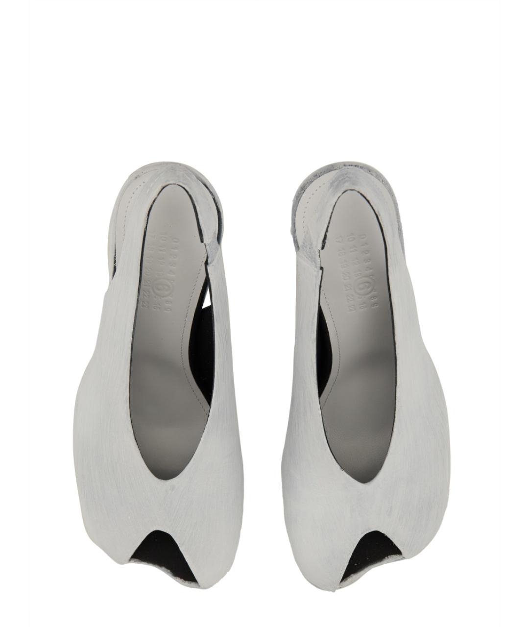 MM6 MAISON MARGIELA Белые кожаные туфли, фото 4