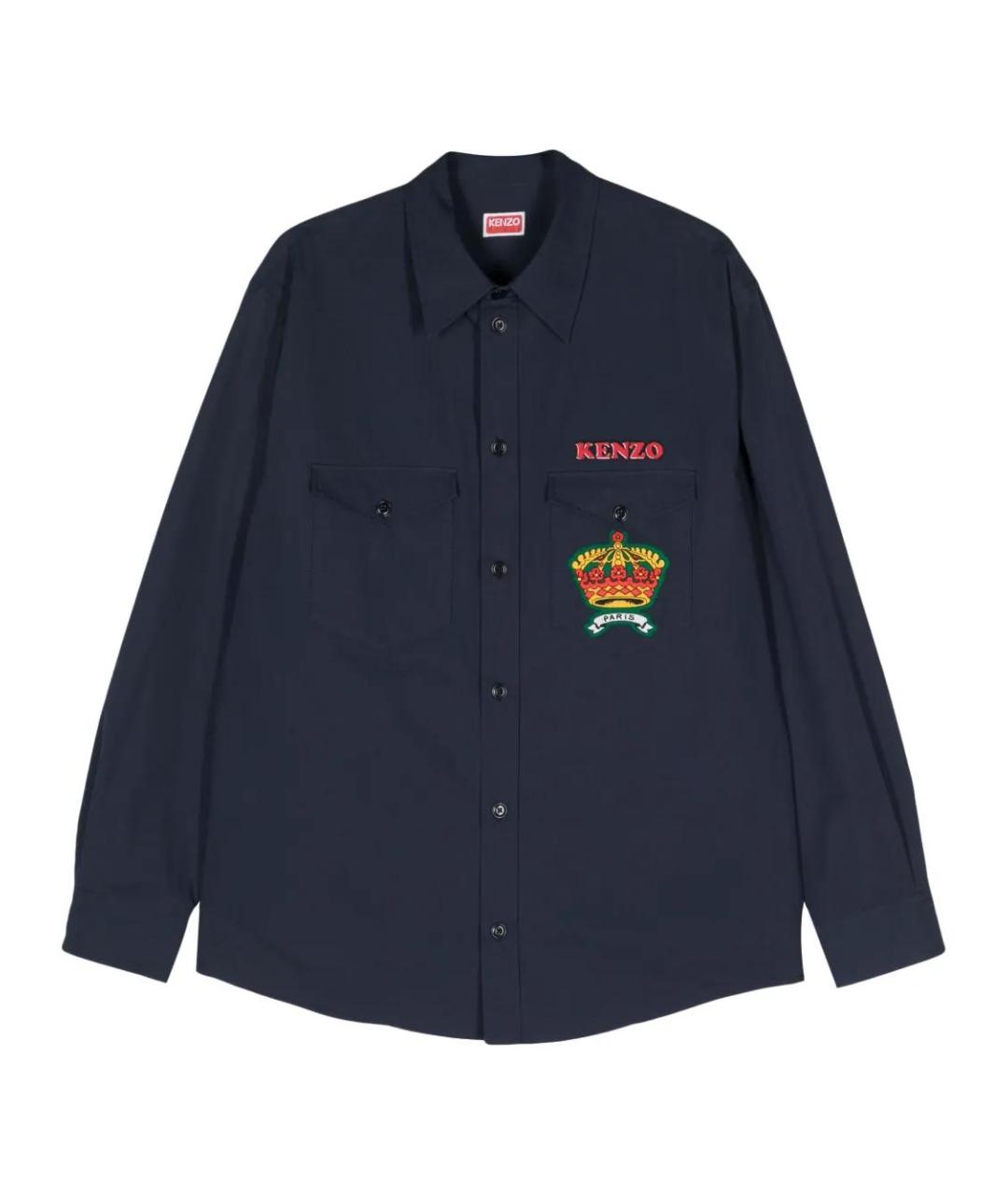 KENZO Темно-синяя кэжуал рубашка, фото 1