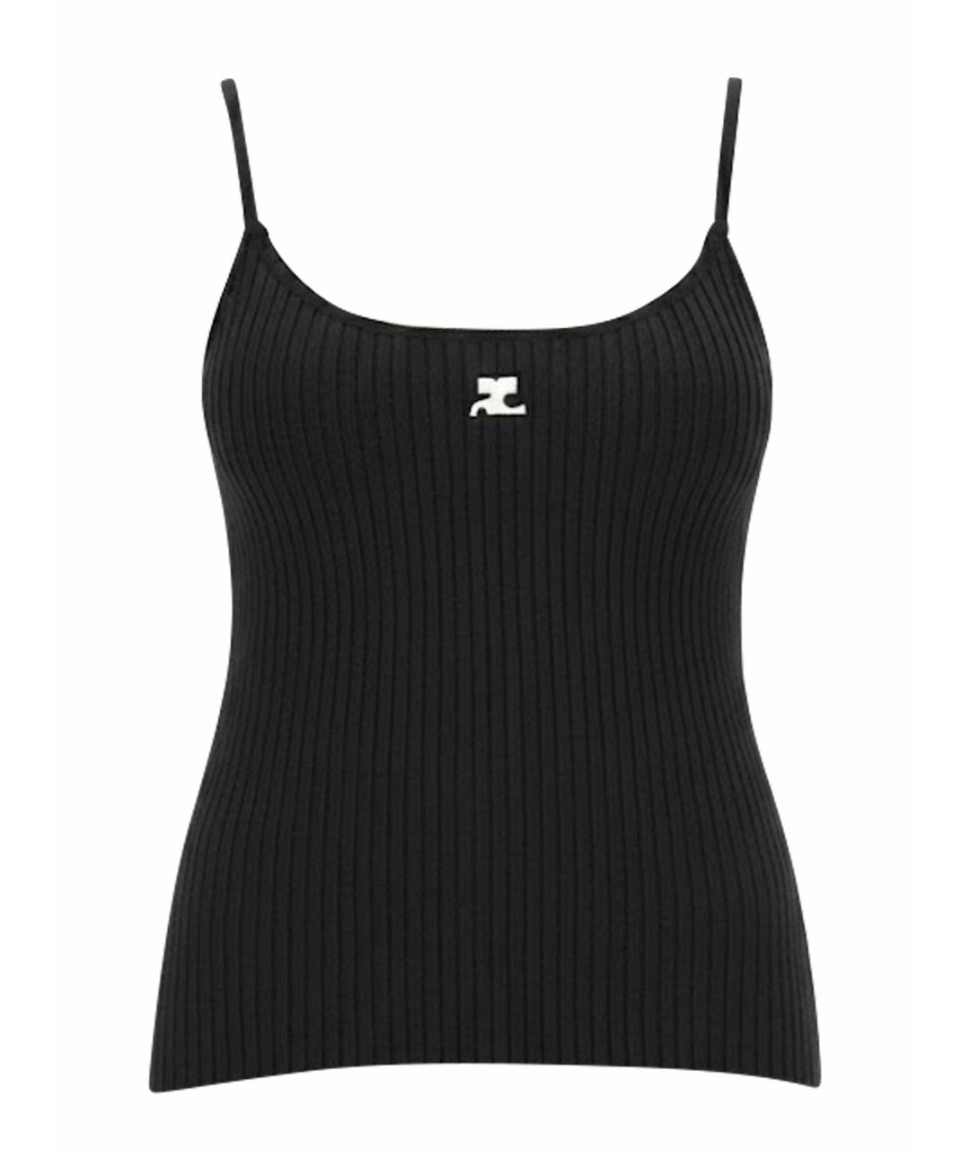 COURREGES Черная вискозная майка, фото 1