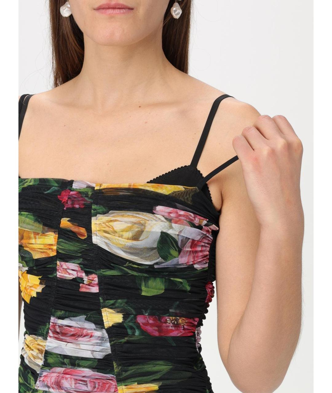 DOLCE&GABBANA Мульти синтетическое коктейльное платье, фото 4