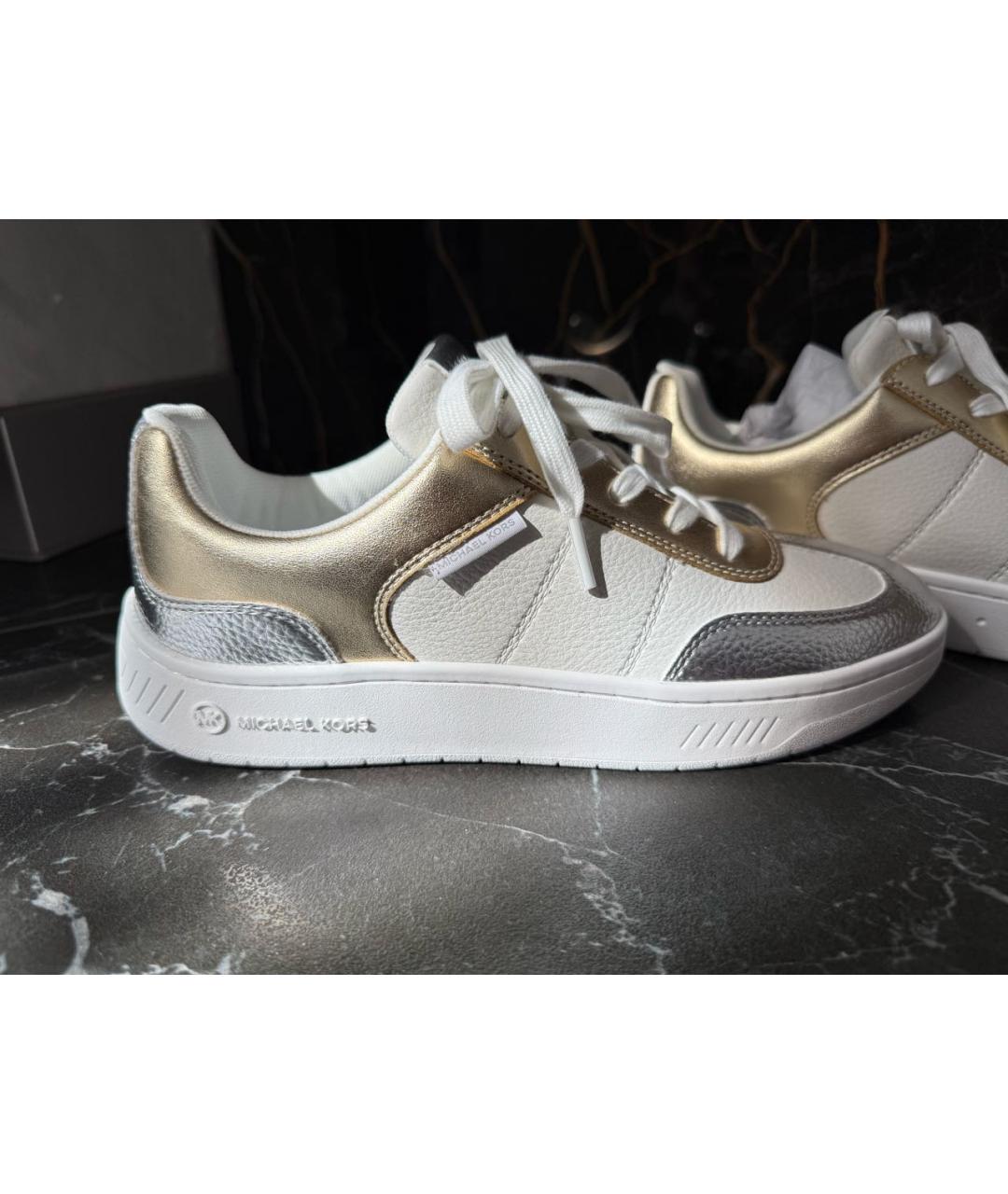 MICHAEL KORS Белые кроссовки из искусственной кожи, фото 4