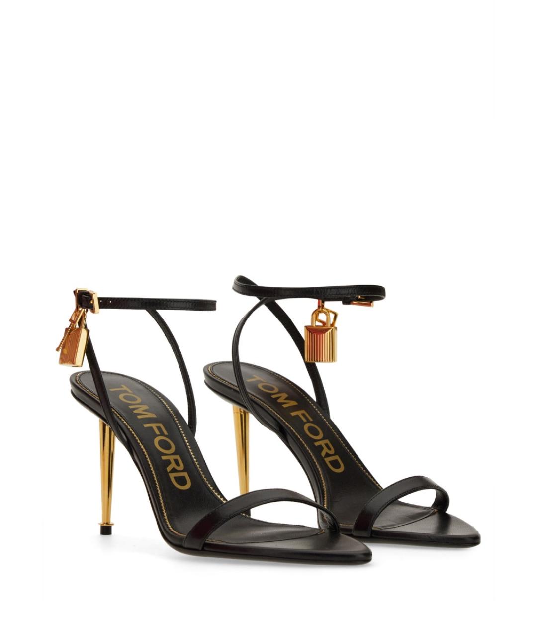 TOM FORD Черные кожаные сандалии, фото 4