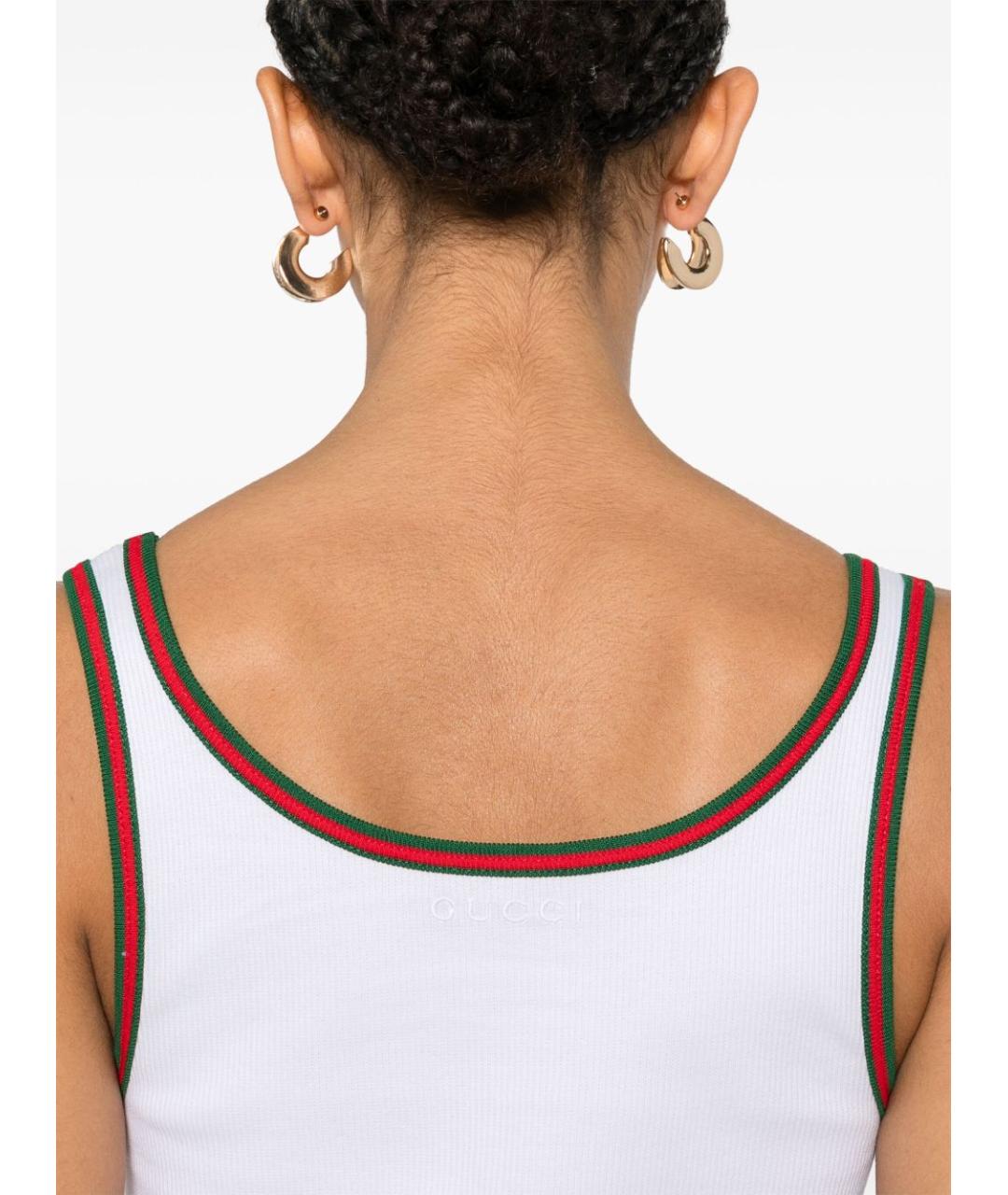 GUCCI Белая хлопковая футболка, фото 4