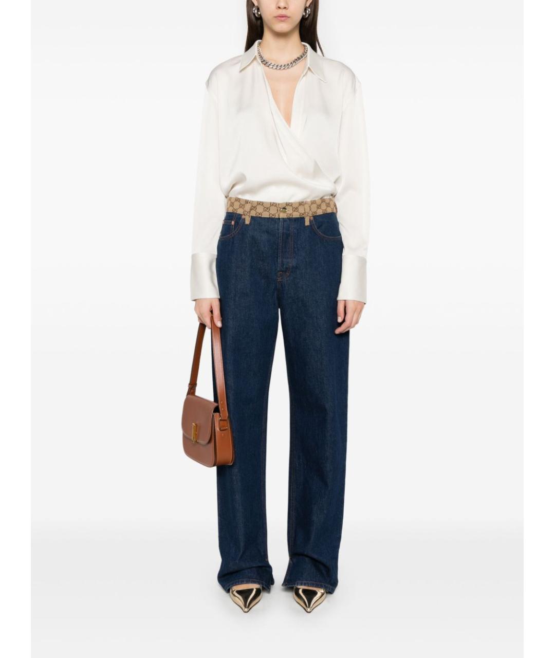 GUCCI Синие хлопковые прямые джинсы, фото 4