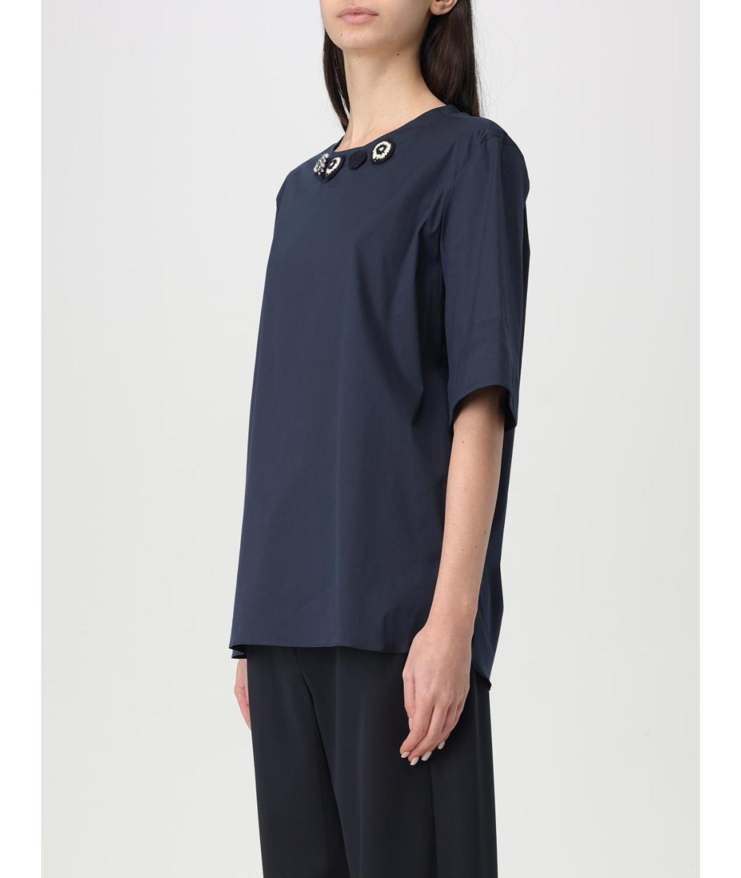 'S MAX MARA Темно-синяя футболка, фото 5