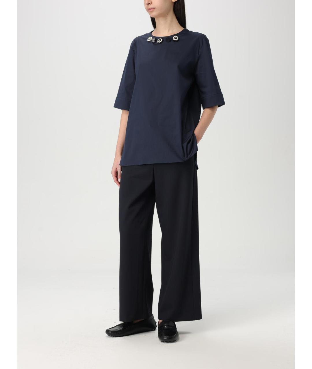 'S MAX MARA Темно-синяя футболка, фото 3