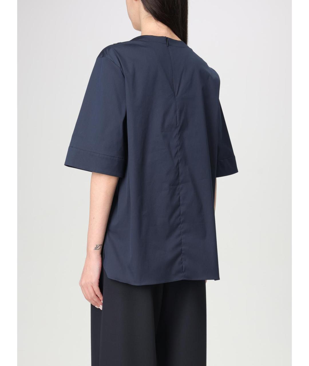 'S MAX MARA Темно-синяя футболка, фото 4