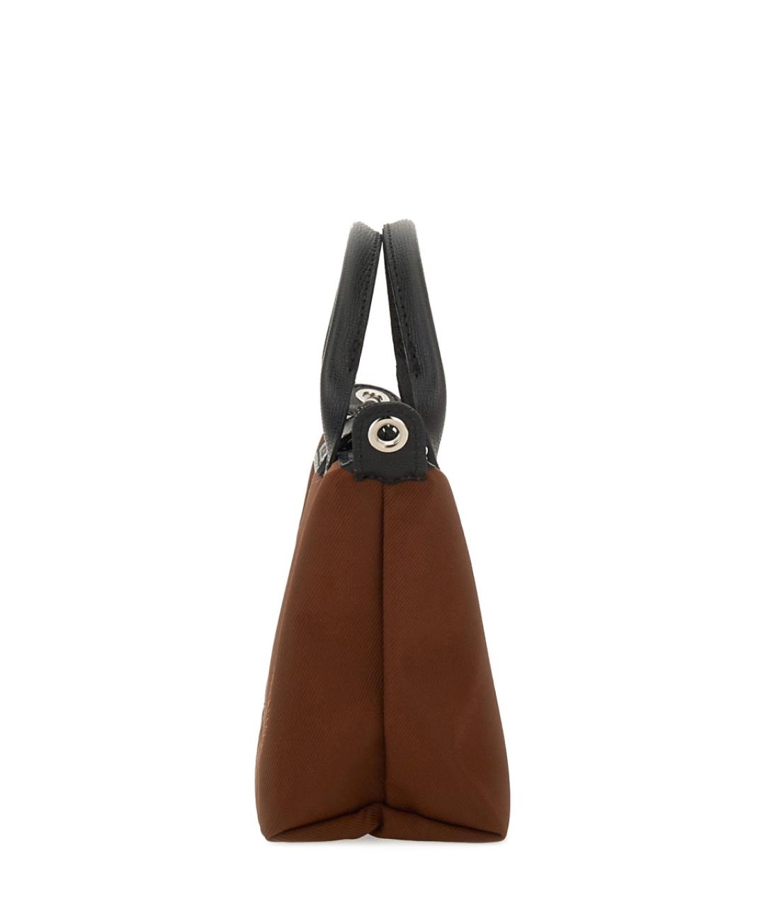 LONGCHAMP Коричневая синтетическая сумка с короткими ручками, фото 5