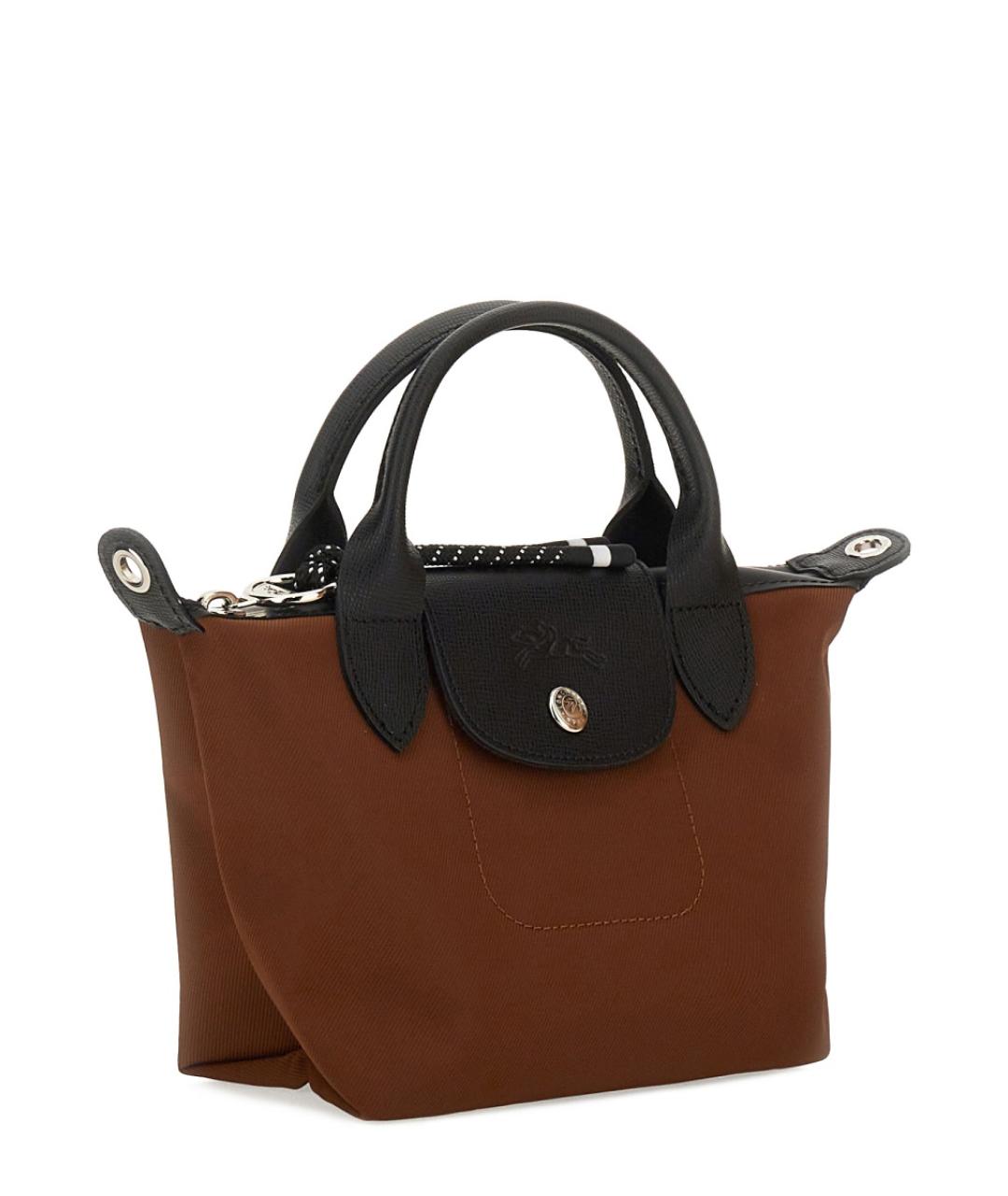 LONGCHAMP Коричневая синтетическая сумка с короткими ручками, фото 3