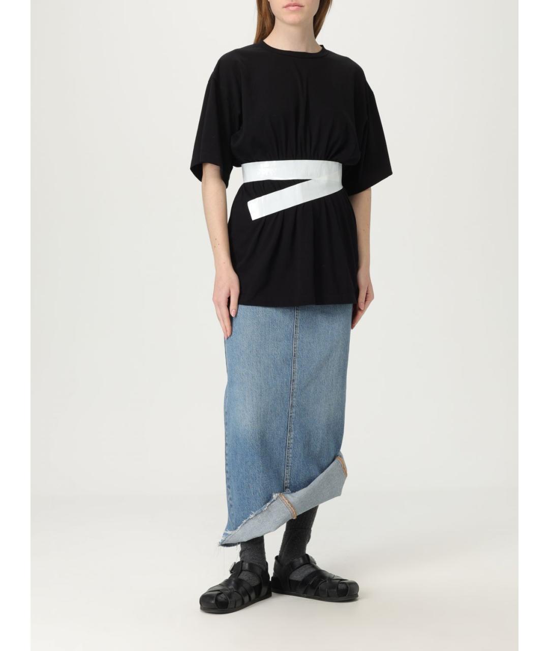 MM6 MAISON MARGIELA Черная хлопковая футболка, фото 3