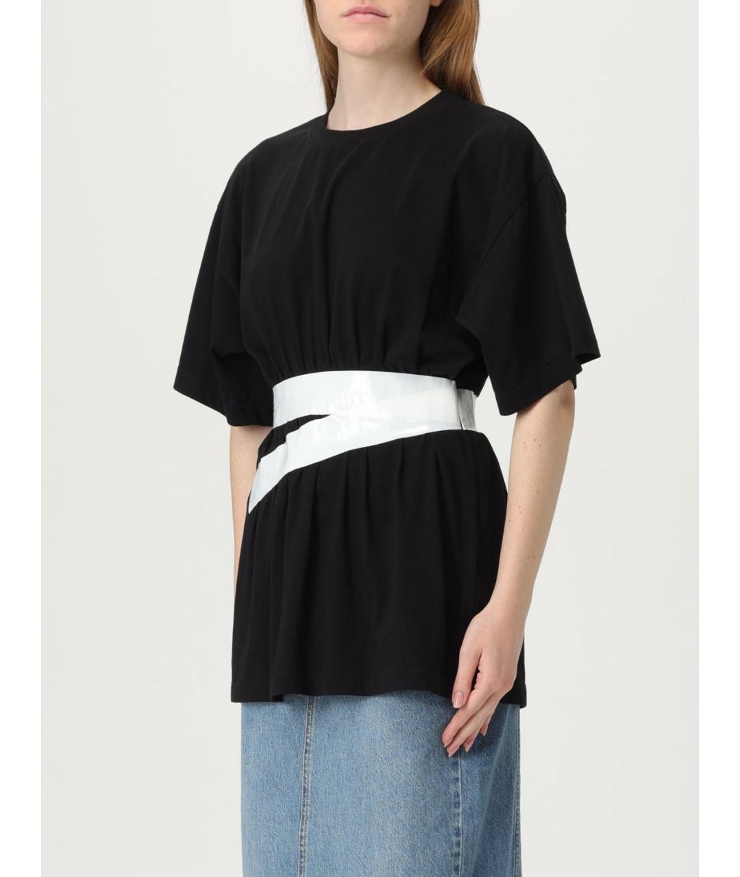 MM6 MAISON MARGIELA Черная хлопковая футболка, фото 5