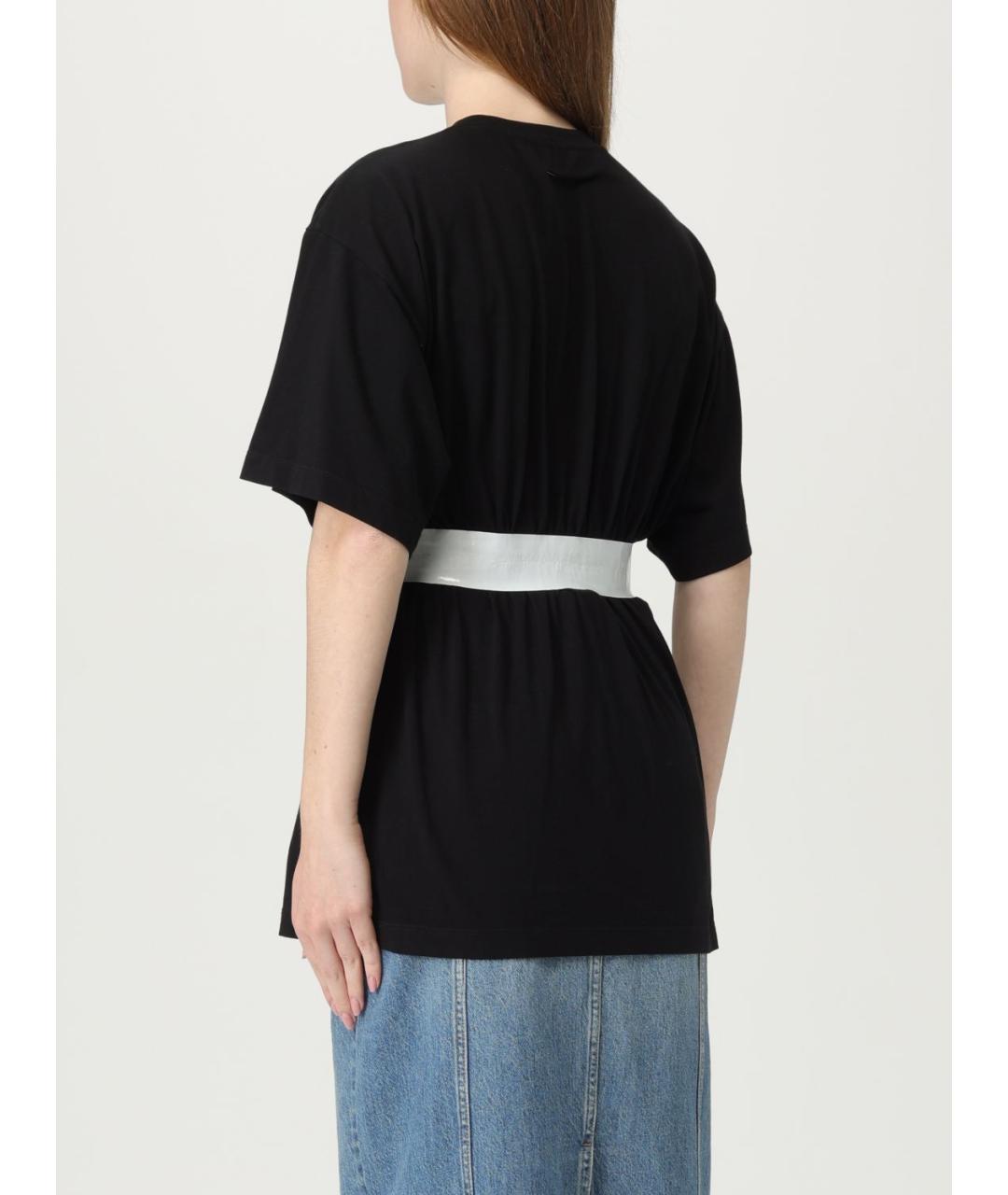 MM6 MAISON MARGIELA Черная хлопковая футболка, фото 4