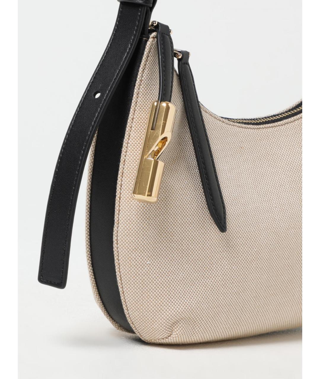 FURLA Бежевая тканевая сумка через плечо, фото 3