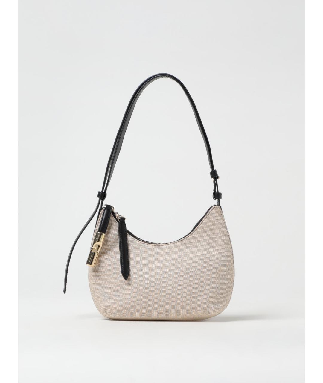 FURLA Бежевая тканевая сумка через плечо, фото 4