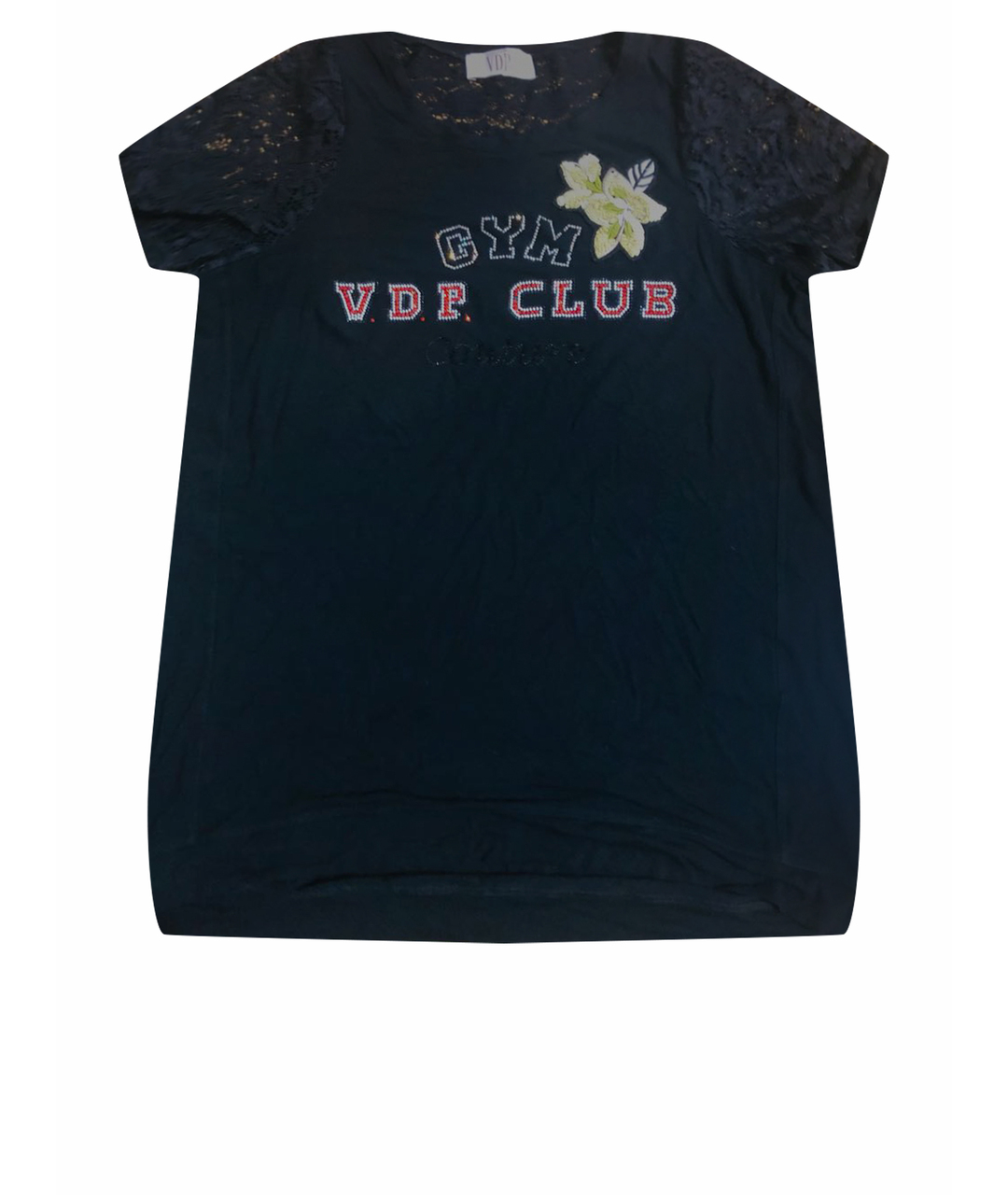 VDP Черная хлопко-эластановая футболка, фото 1