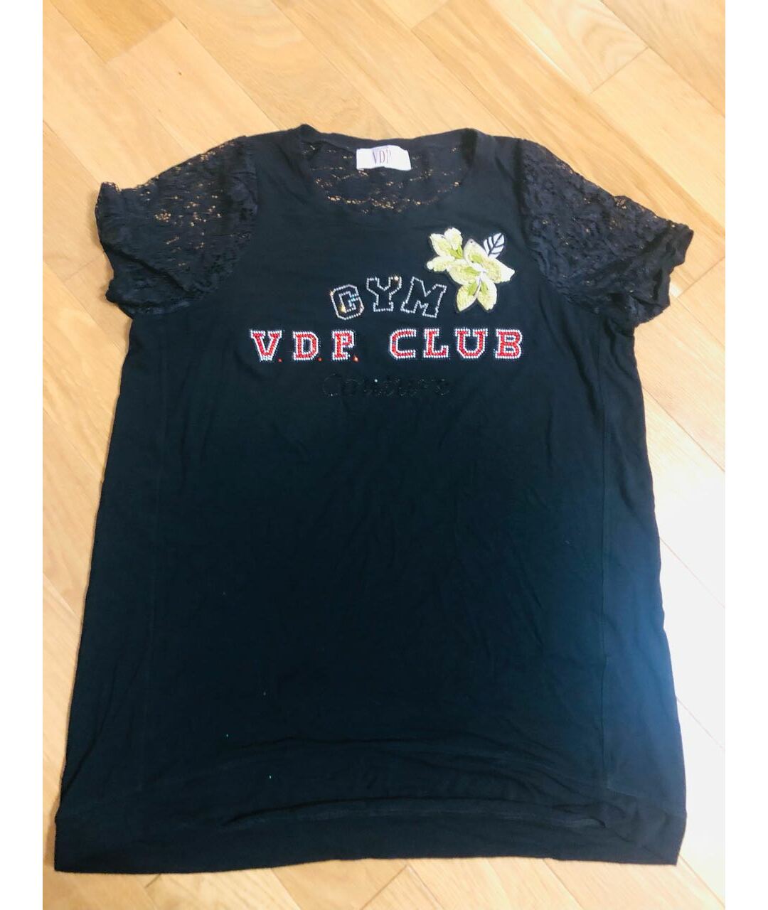 VDP Черная хлопко-эластановая футболка, фото 5