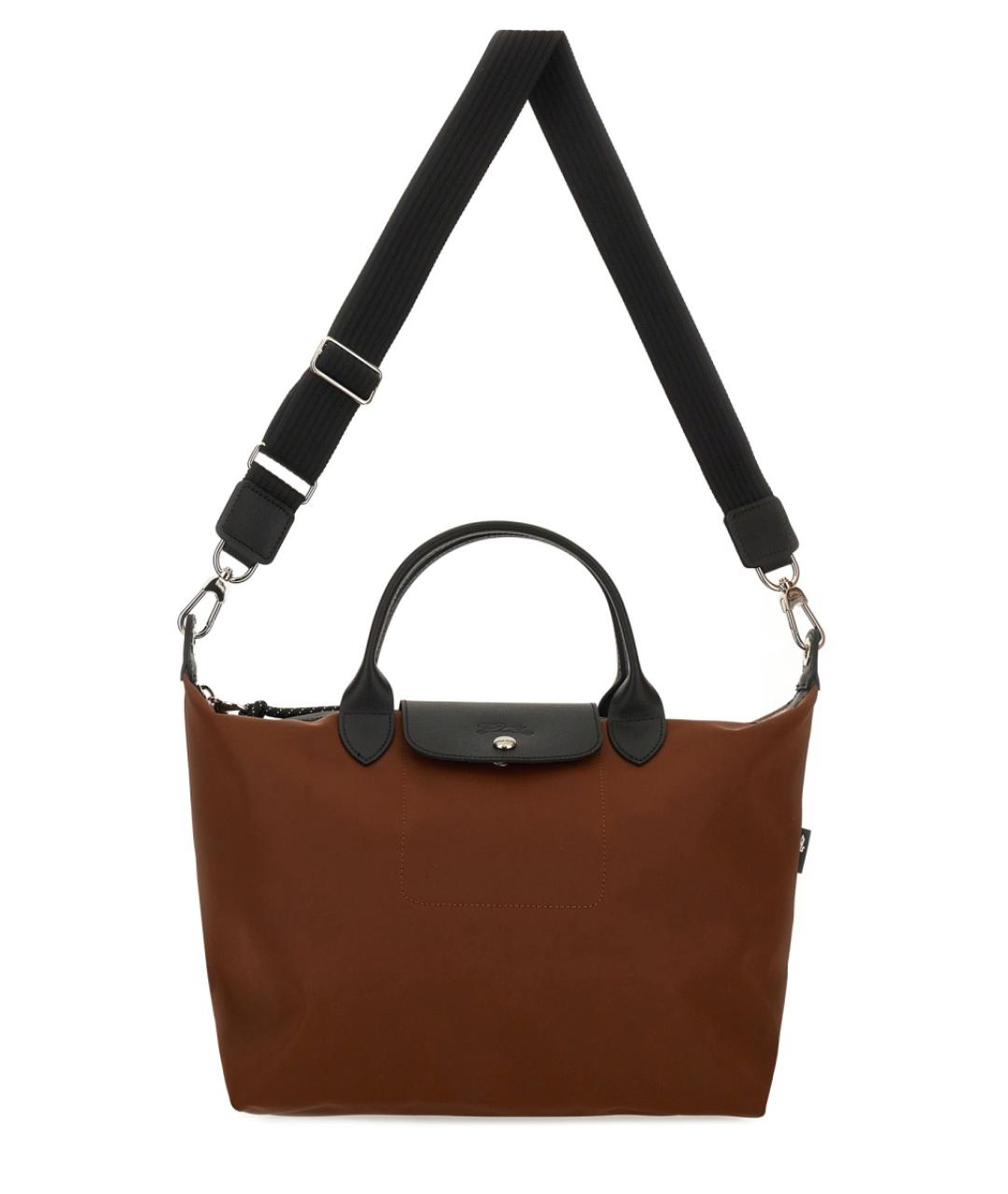 LONGCHAMP Коричневая синтетическая сумка с короткими ручками, фото 2