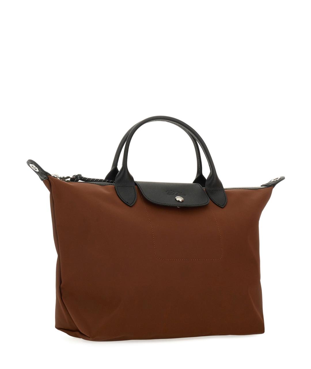 LONGCHAMP Коричневая синтетическая сумка с короткими ручками, фото 3