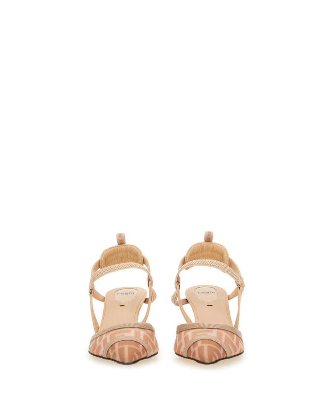 FENDI Бежевые синтетические туфли, фото 4